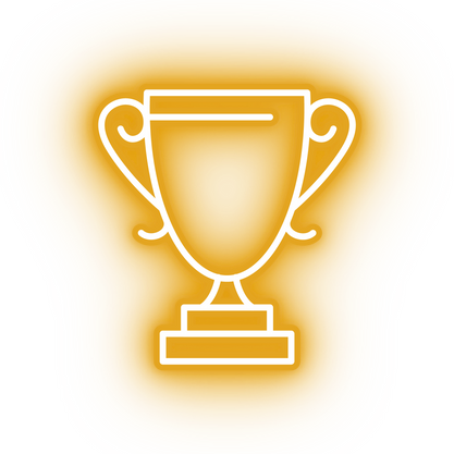 Neon yellow trophy icon